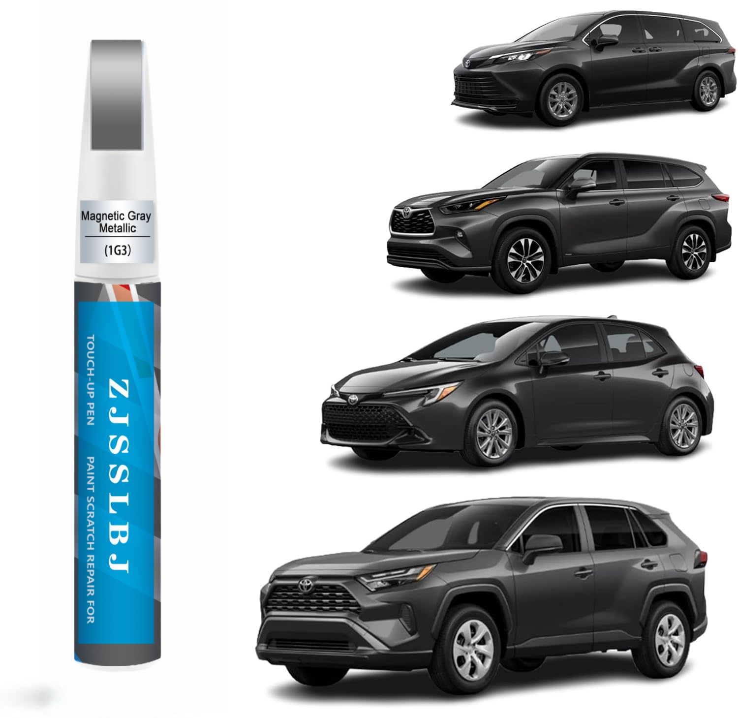 Car Scratch Remover Pen - 토요타용 자동차 터치업 페인트(마그네틱 그레이 메탈릭(1G3)),