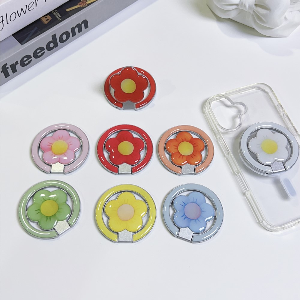 Car Accessories Cute - 꽃 모양 자석 접이식 킥스탠드 폰