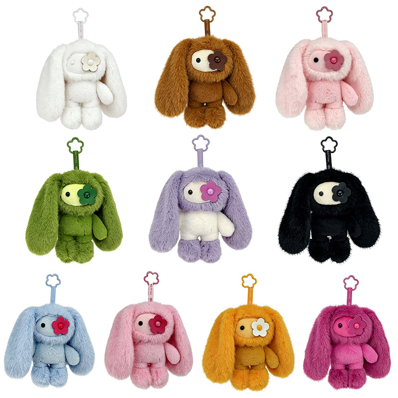18cm 귀여운 주주 토끼 인형 열쇠고리 꽃눈 토끼 인 - Car Accessories Cute 리뷰 및 가격