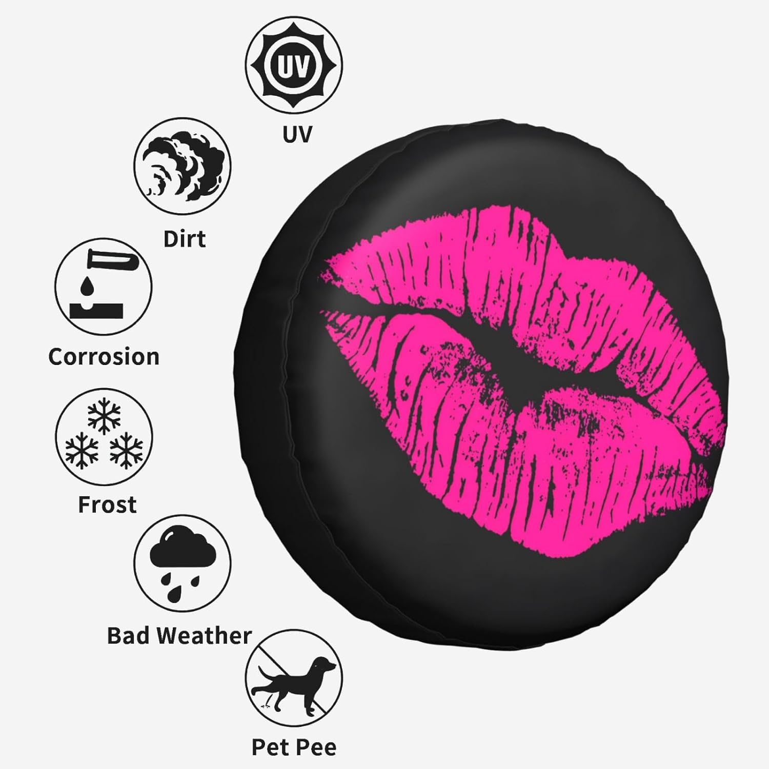 80년대 핫 핑크 키스 립스 스페어 타이어 커버 비바람 - Car Accessories Lipa 리뷰 및 가격